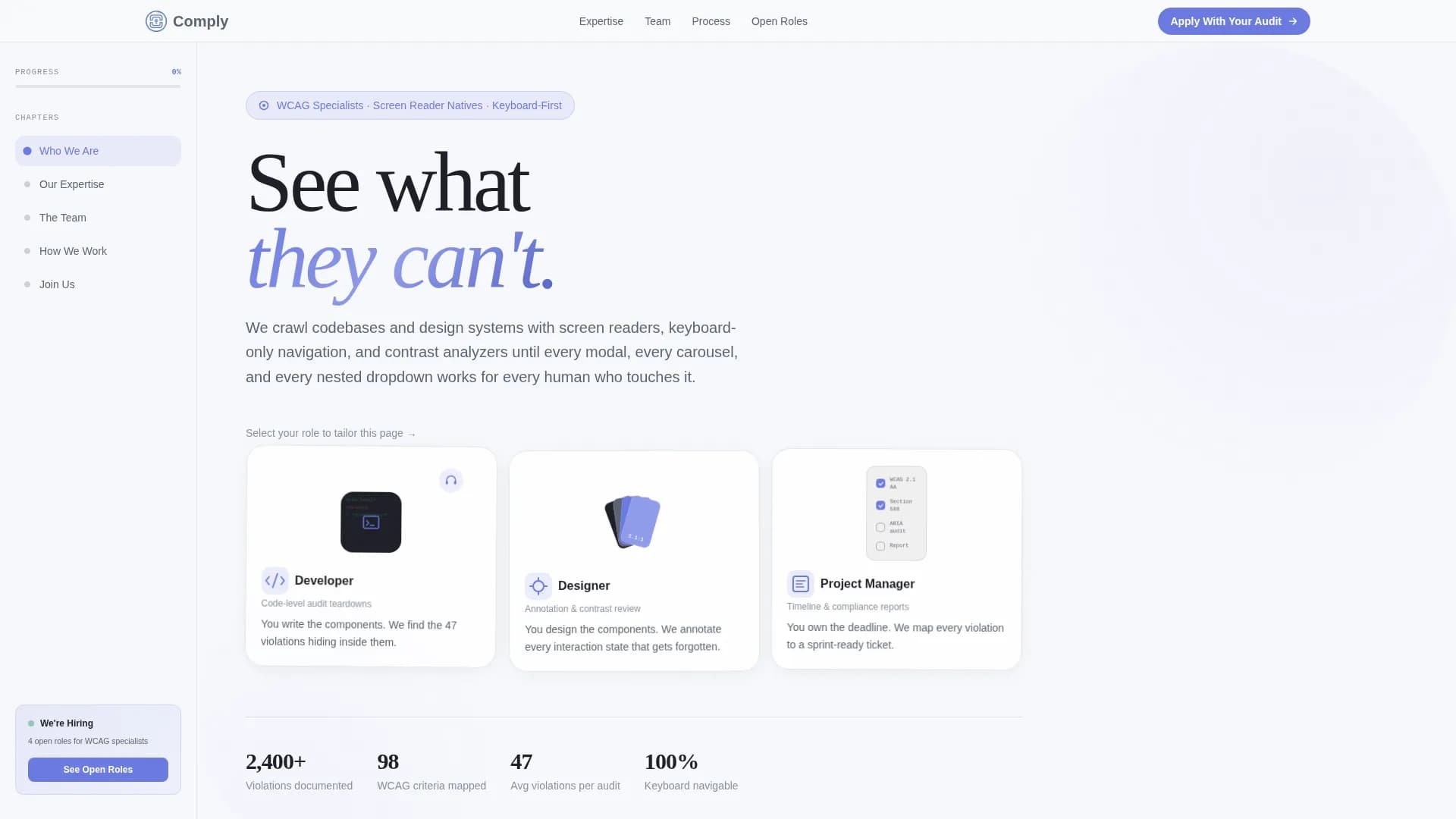 Inclusive — Accessibility Recruitment Landing Page Template