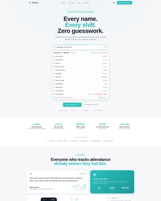 Clockin - Powerful Attendance Landing Page Template