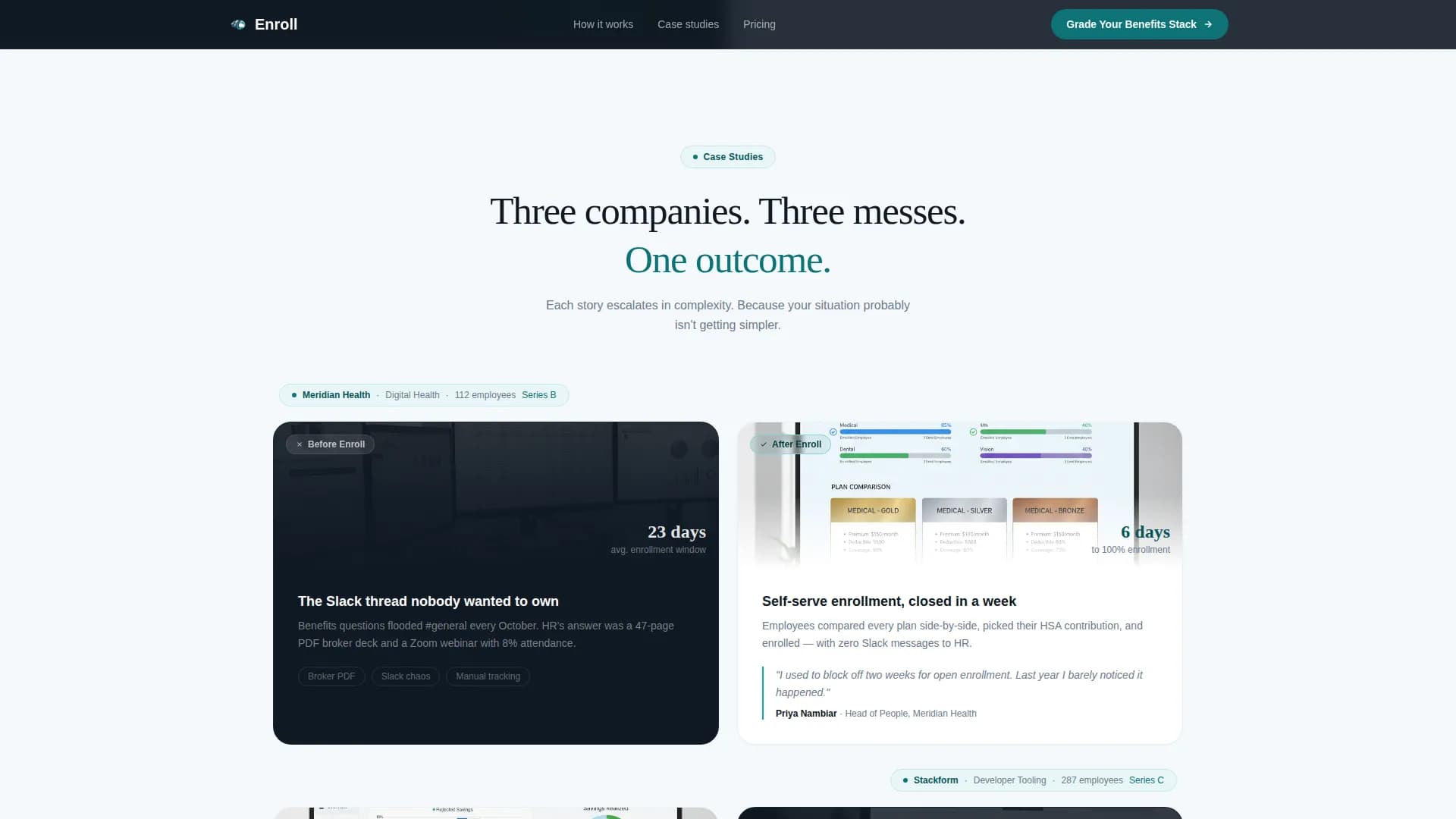 Enroll - Benefits Marketplace Platform Landing Page Template