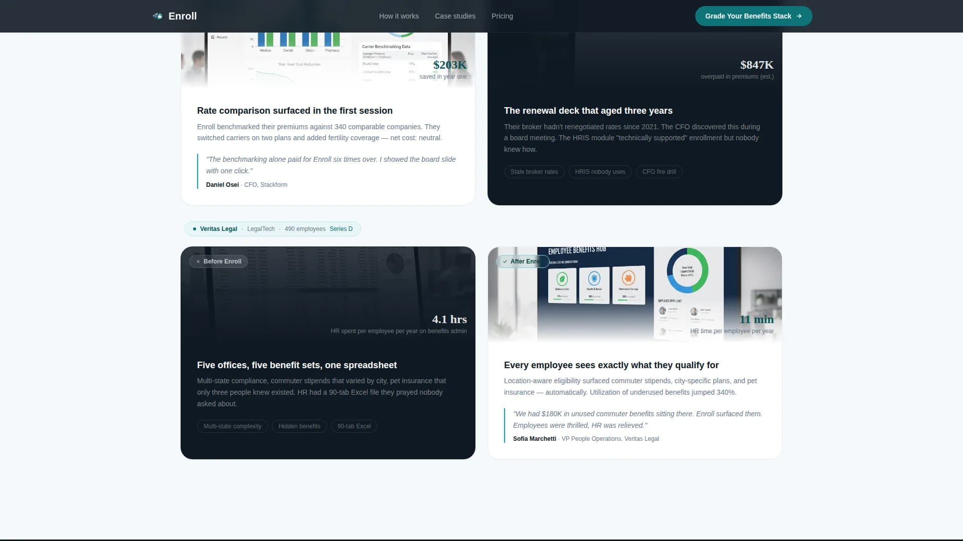 Enroll - Benefits Marketplace Platform Landing Page Template