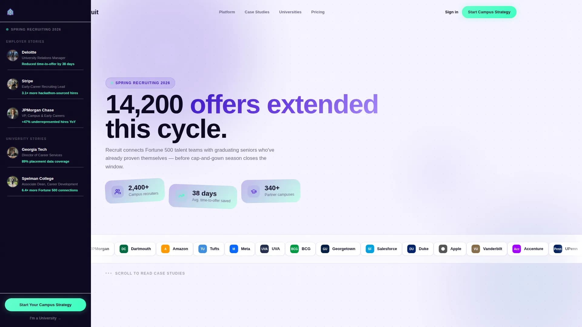 Recruit - Powerful Campus Hiring Landing Page Template