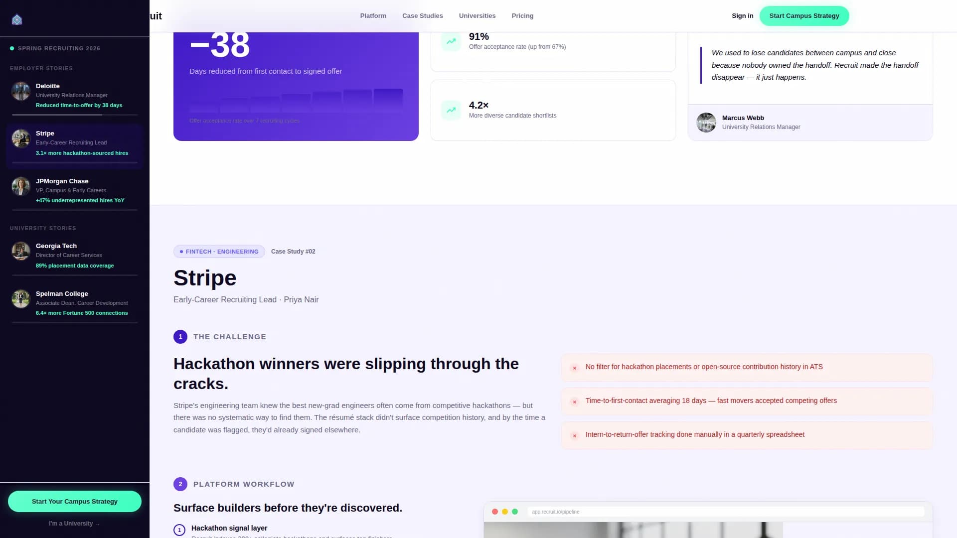 Recruit - Powerful Campus Hiring Landing Page Template
