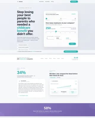 Nurture - Employer Childcare Benefits Landing Page Template