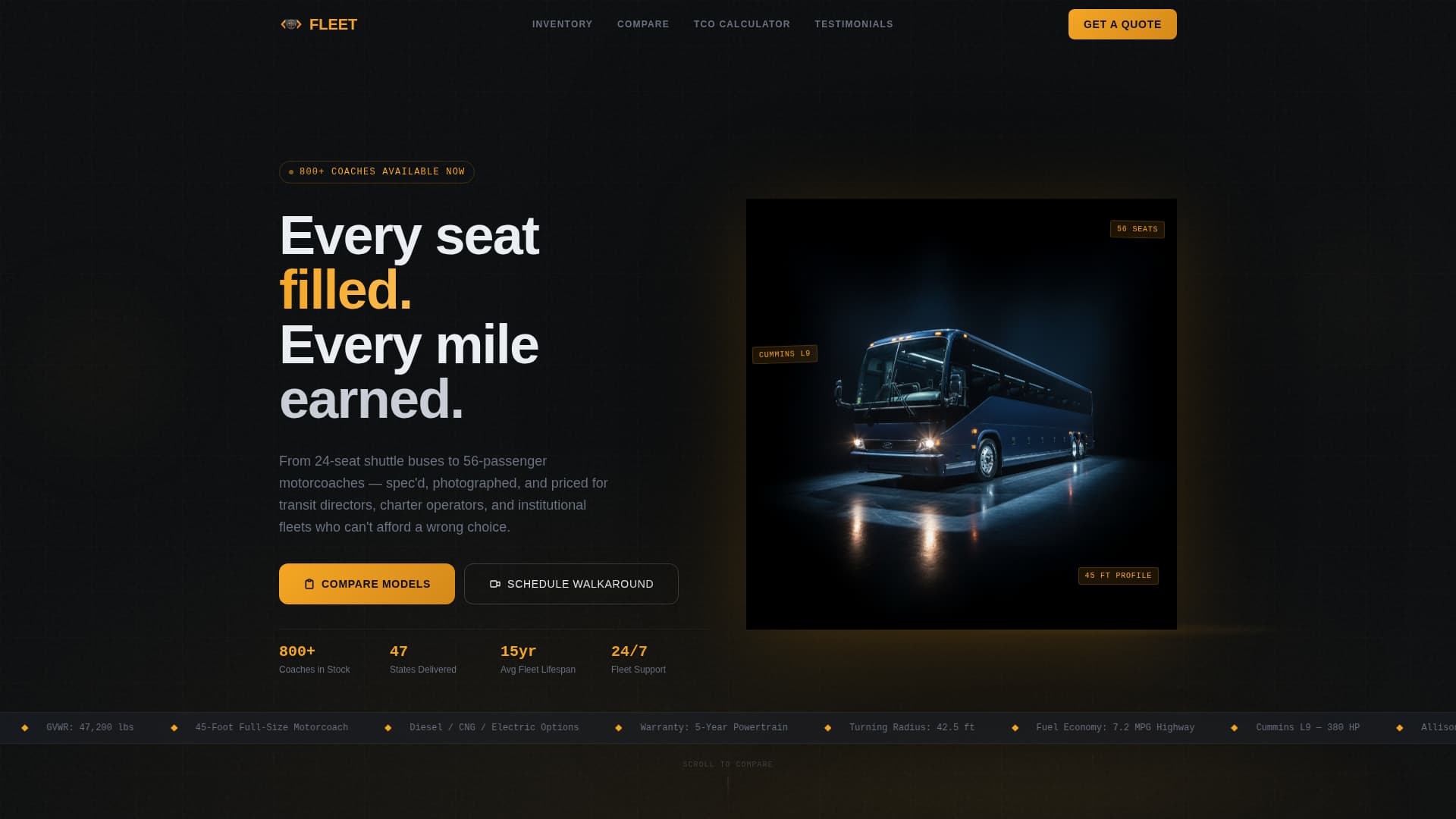 Fleet - Immersive Coach Landing Page Template