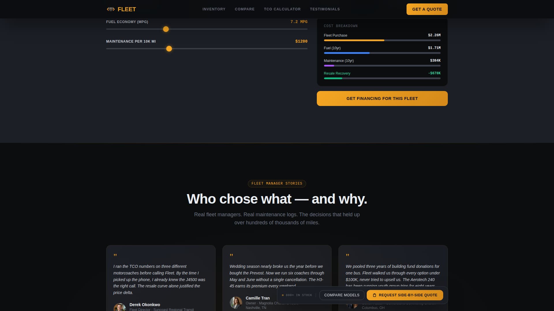 Fleet - Immersive Coach Landing Page Template