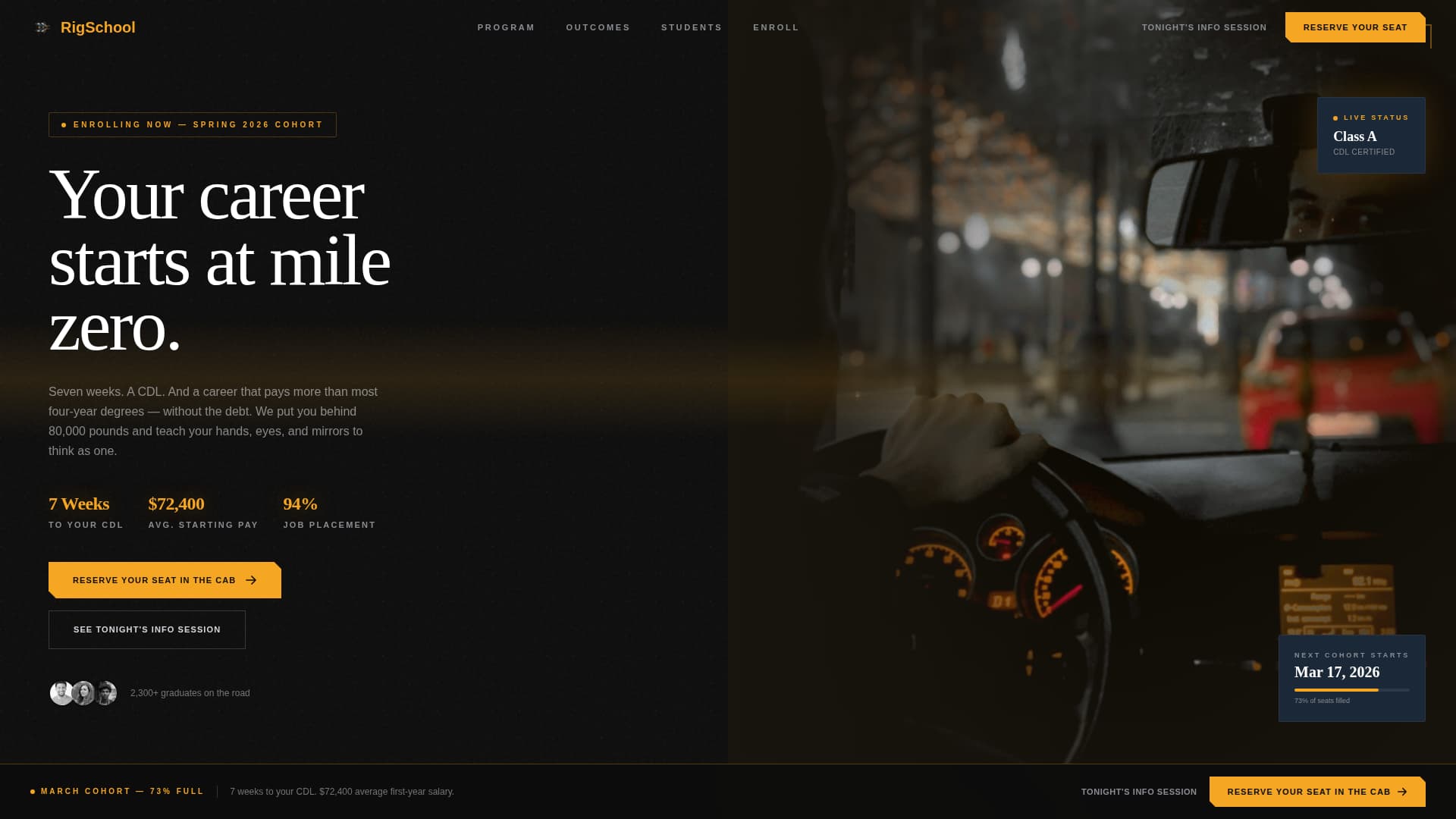 Rig - Immersive CDL Landing Page Template