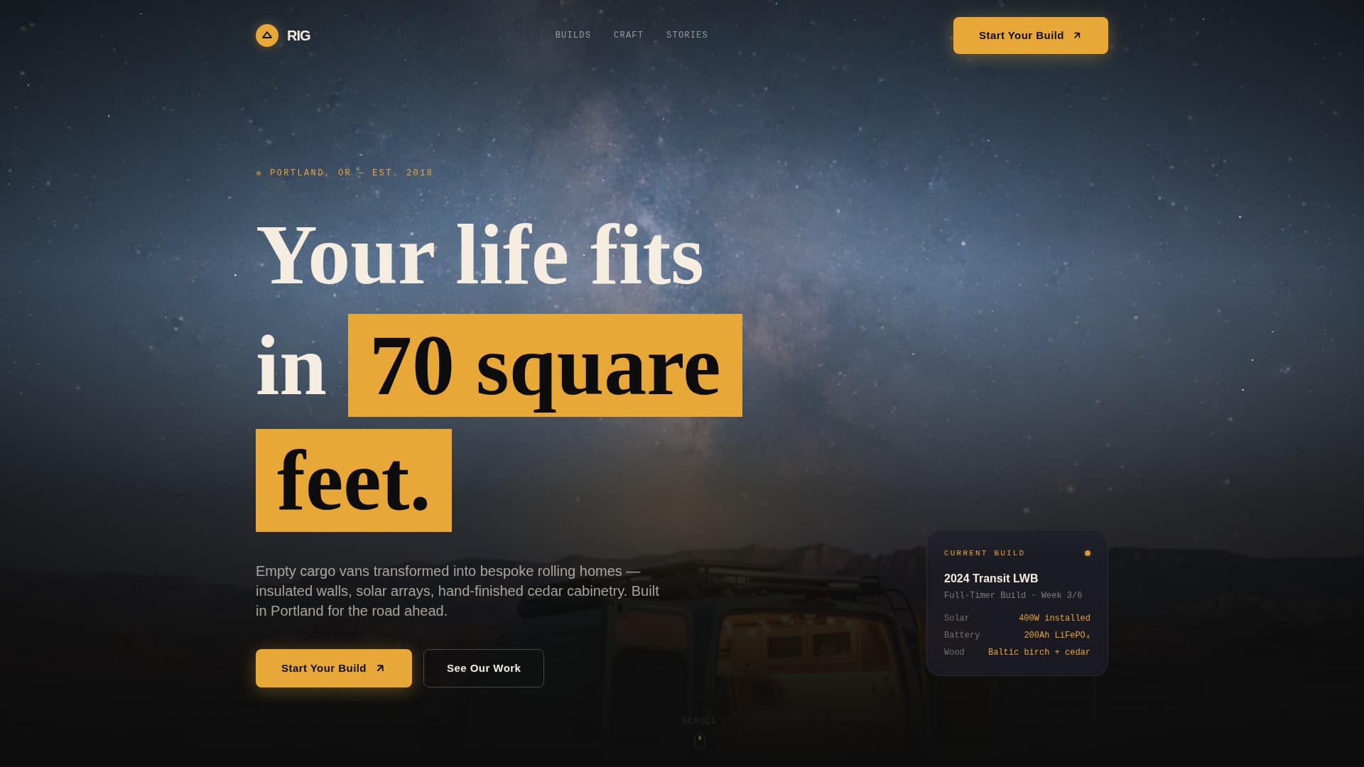 Rig - Cinematic Conversion Landing Page Template