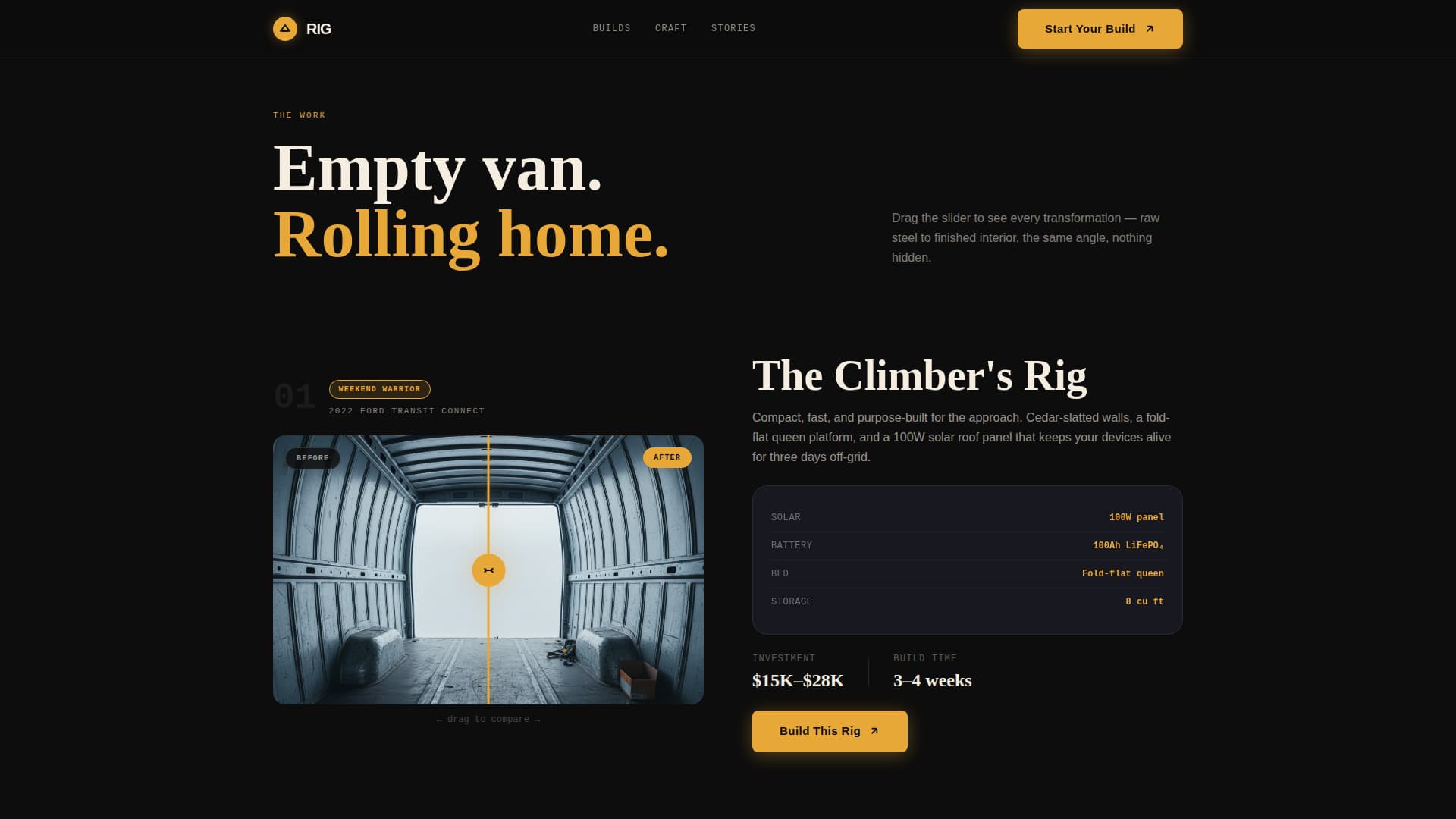Rig - Cinematic Conversion Landing Page Template