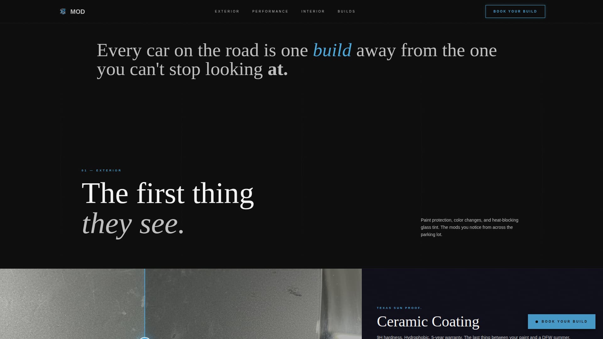 Mod - Cinematic Aftermarket Landing Page Template