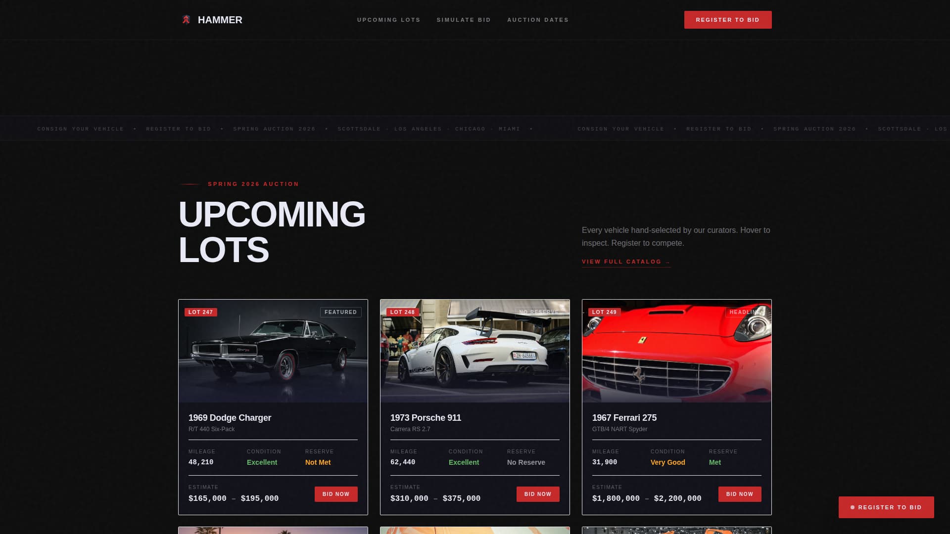 Hammer - High Octane Auction Landing Page Template