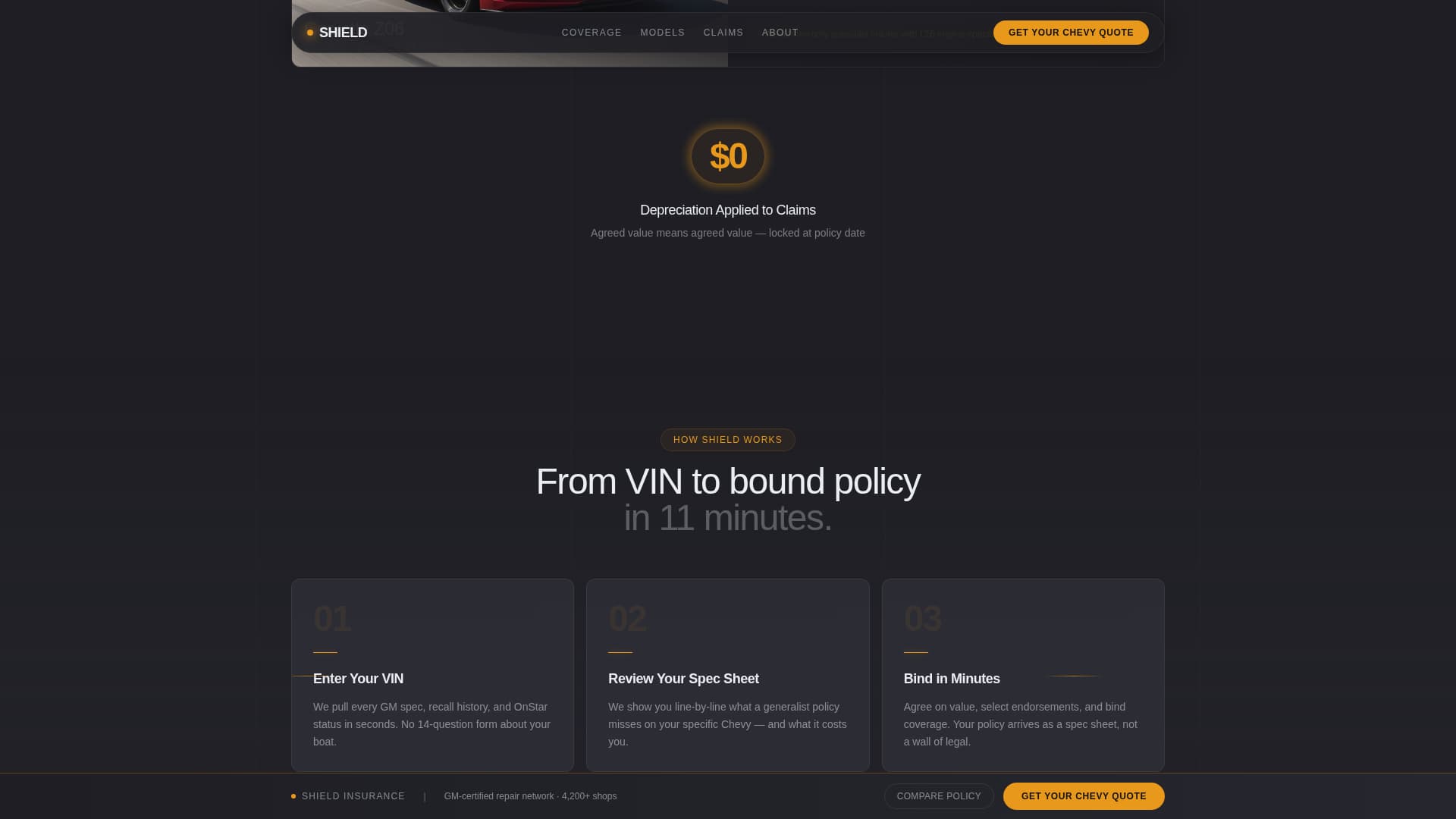 Chevrolet - Premium Insurance Landing Page Template
