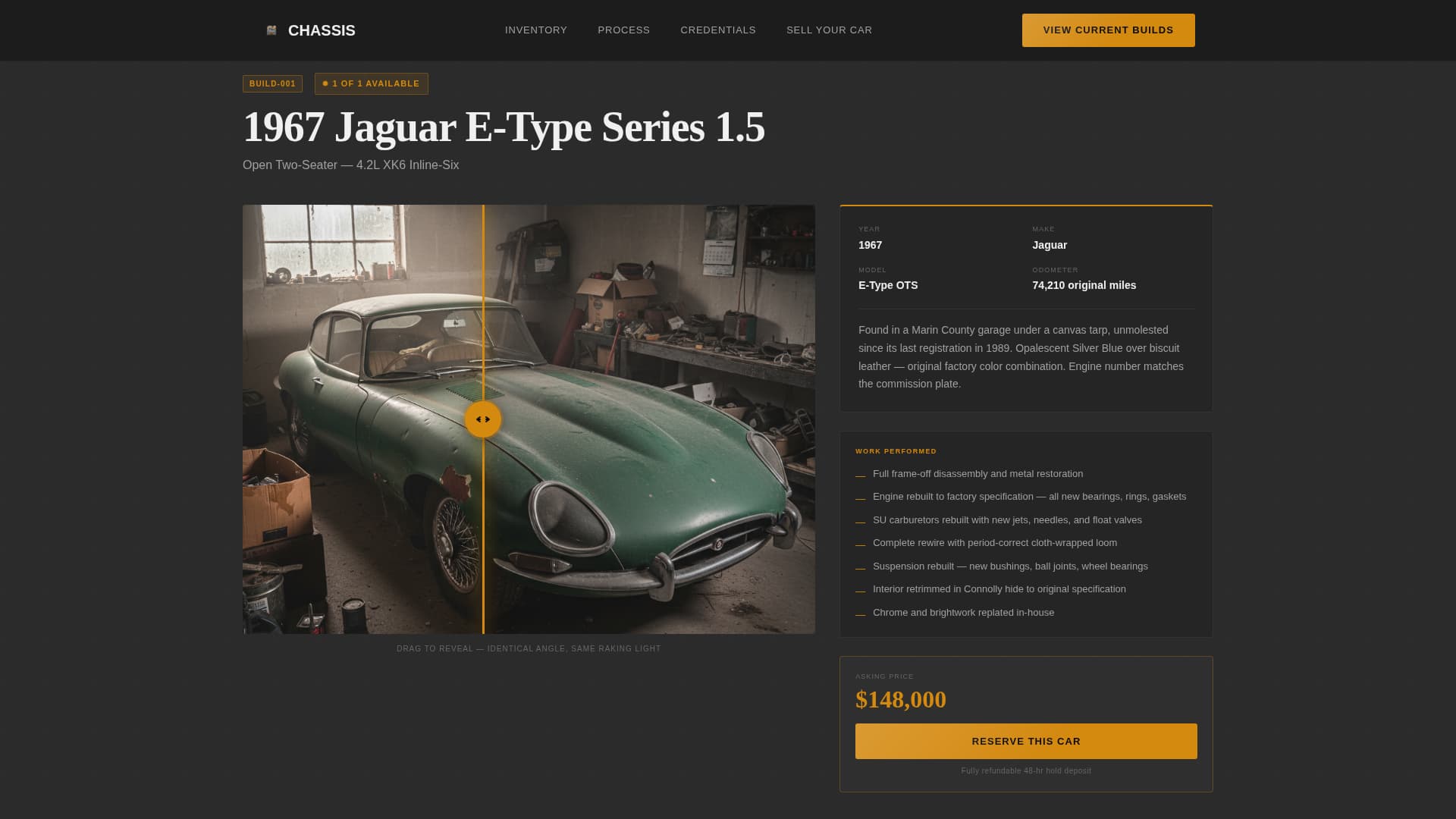 Chassis - Precision Restoration Landing Page Template
