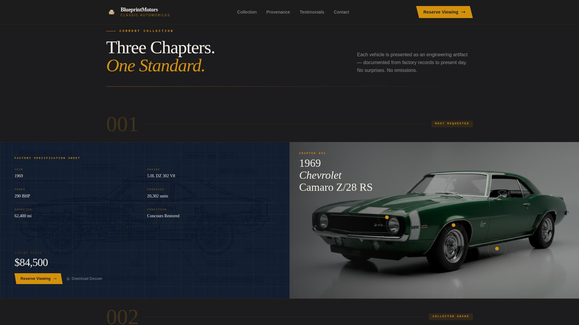 Blueprint - Classic Cardealer Landing Page Template