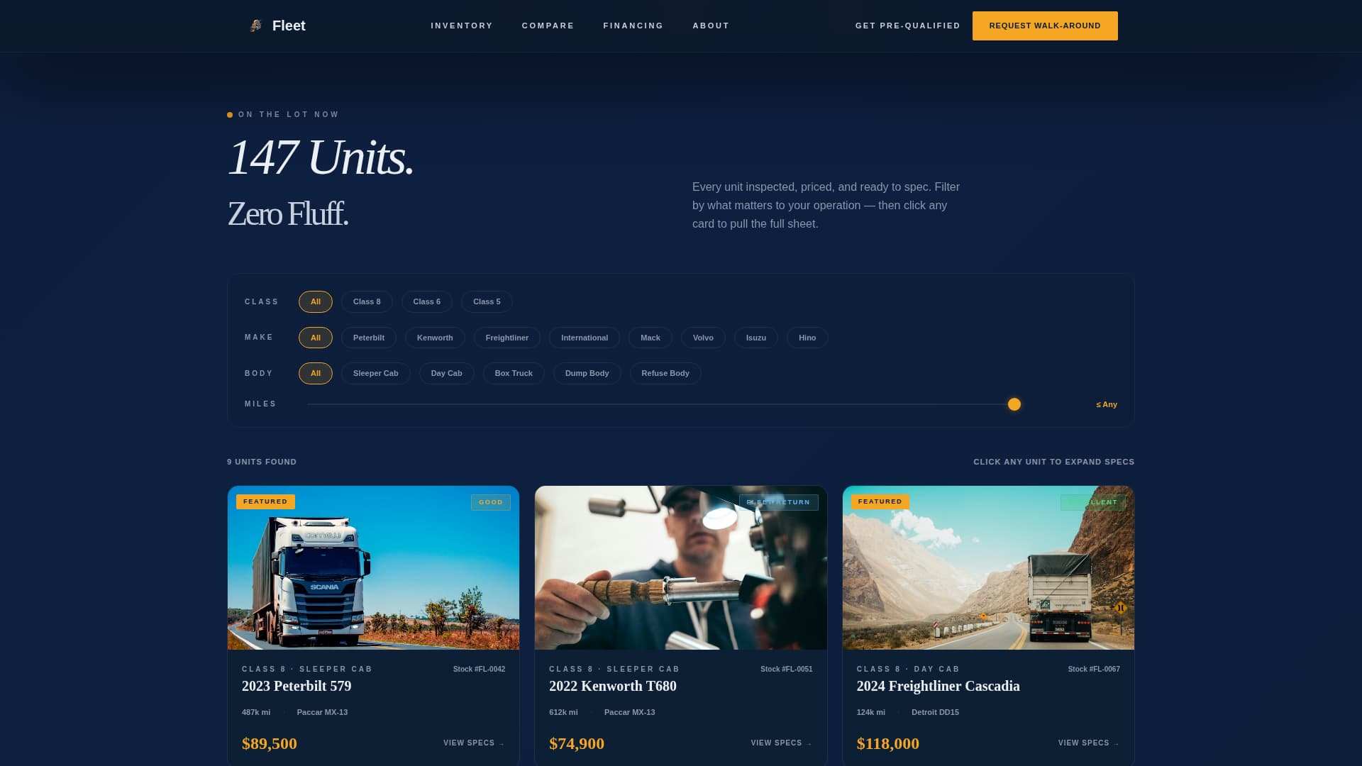 Fleet - Dynamic Commercialtruck Landing Page Template