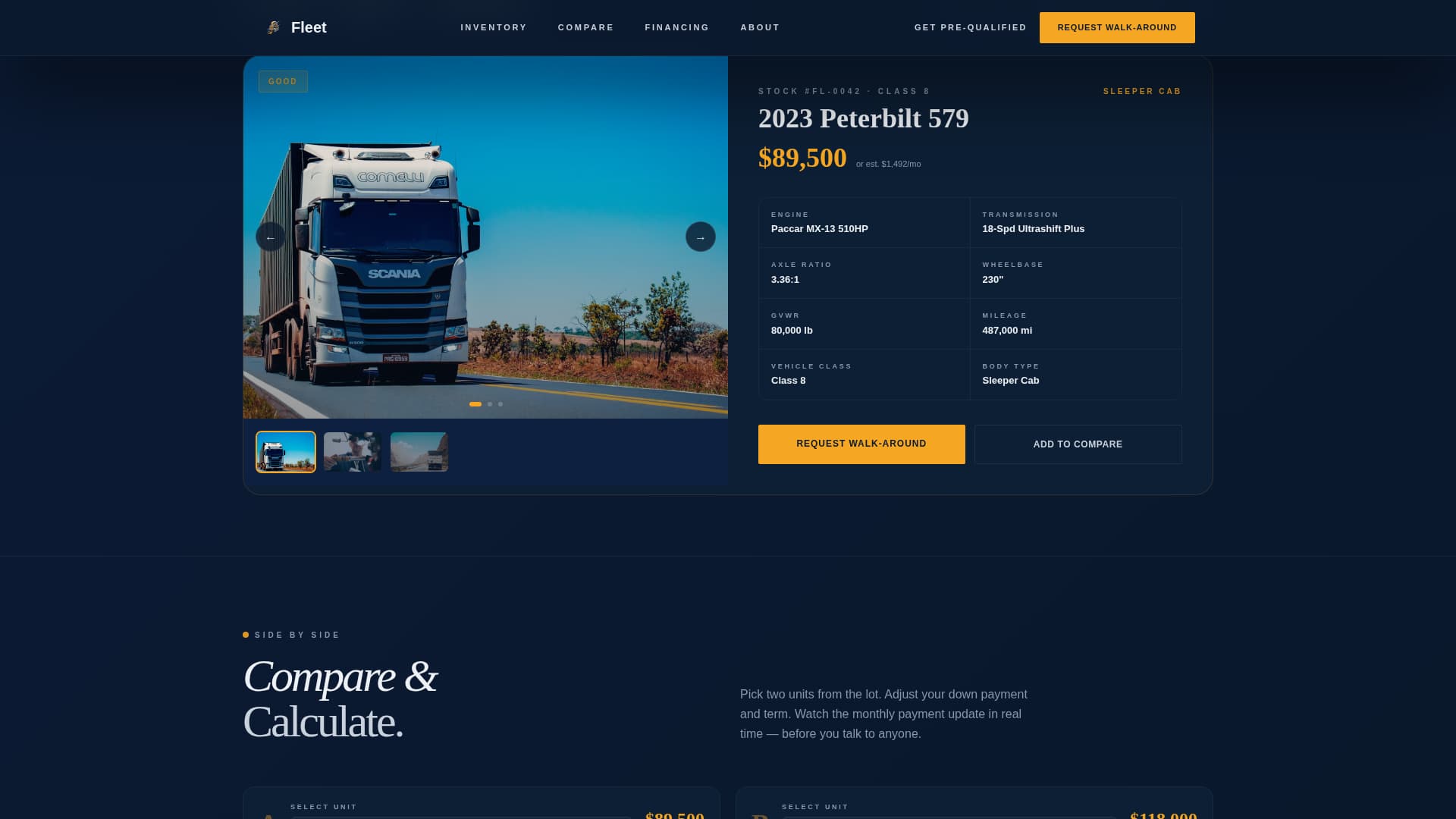 Fleet - Dynamic Commercialtruck Landing Page Template
