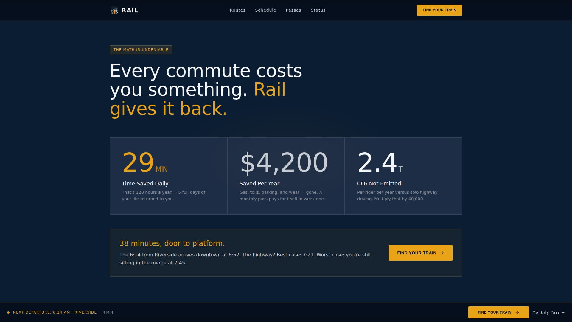 Rail - Precision Transit Landing Page Template