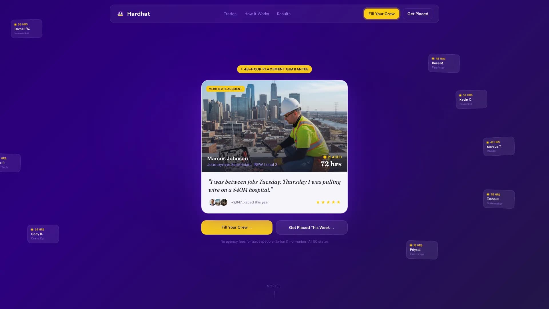 Hardhat — Rapid Construction Hiring Landing Page Template