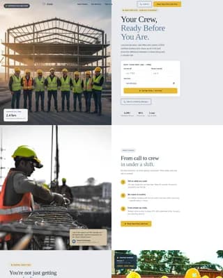 Crew — Dependable Construction Staffing Landing Page Template