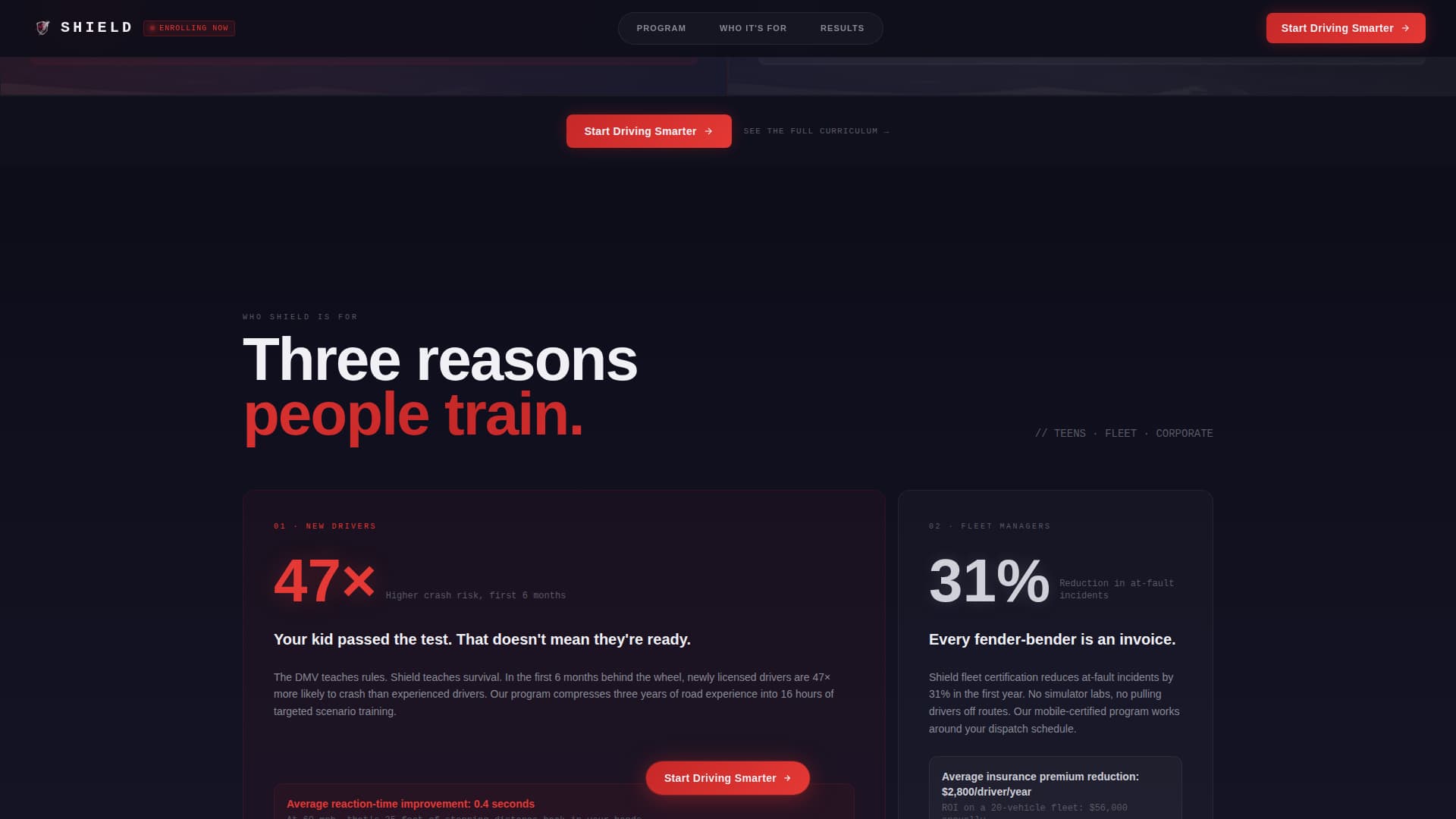 Shield - Powerful Defensivedriving Landing Page Template