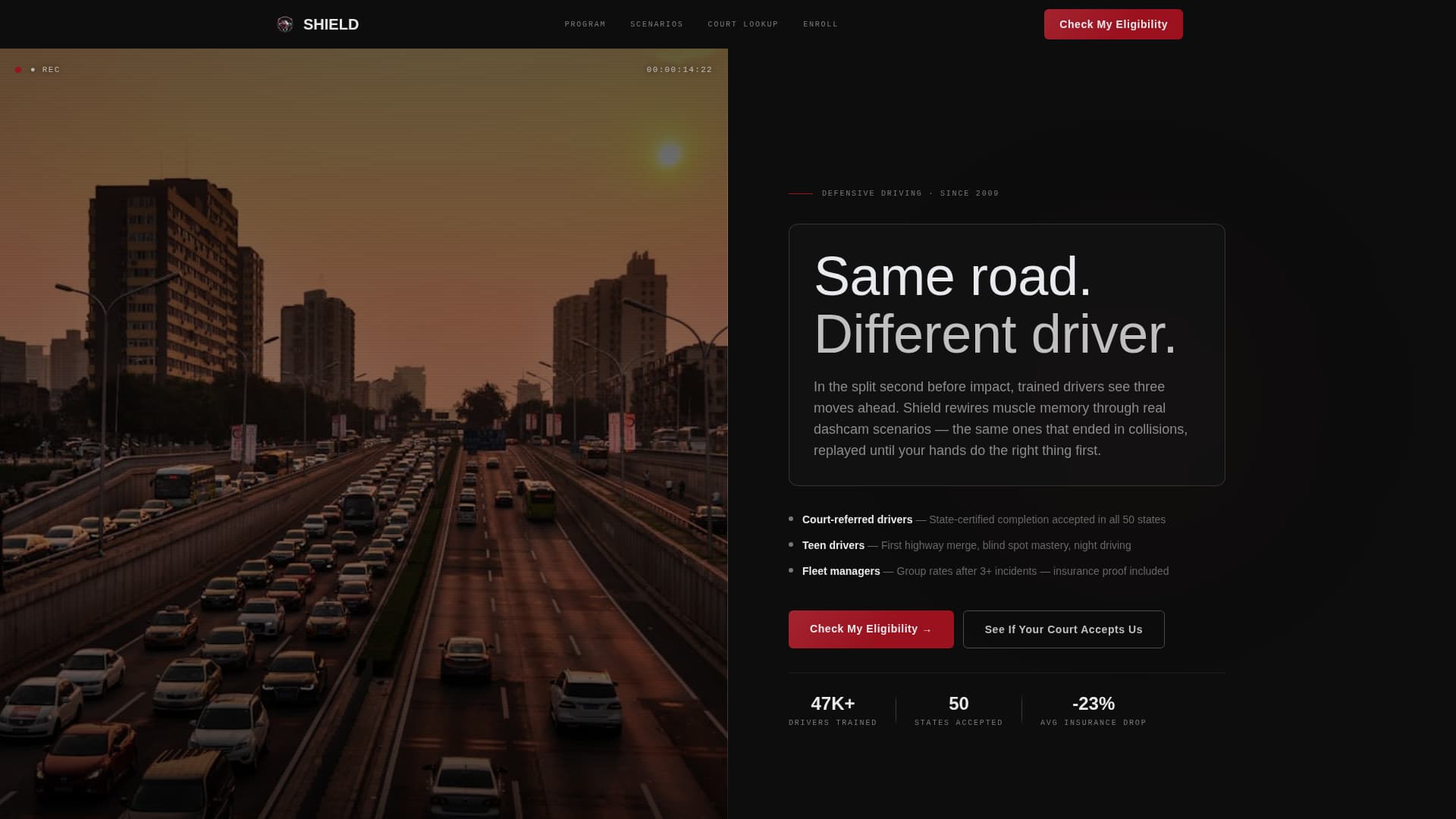 Shield - Powerful Driving Landing Page Template