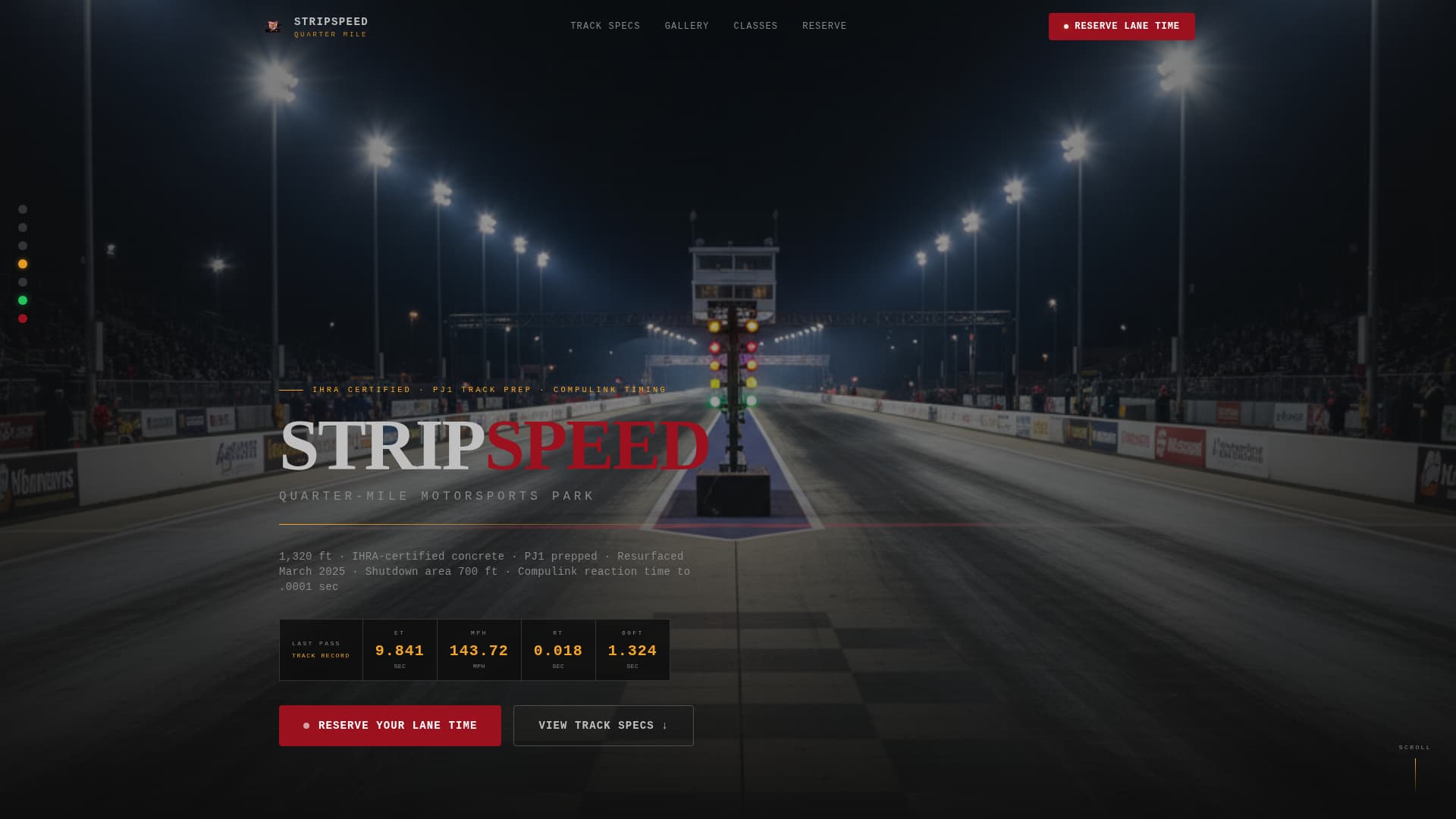 Quartermile - Precision Motorsport Landing Page Template