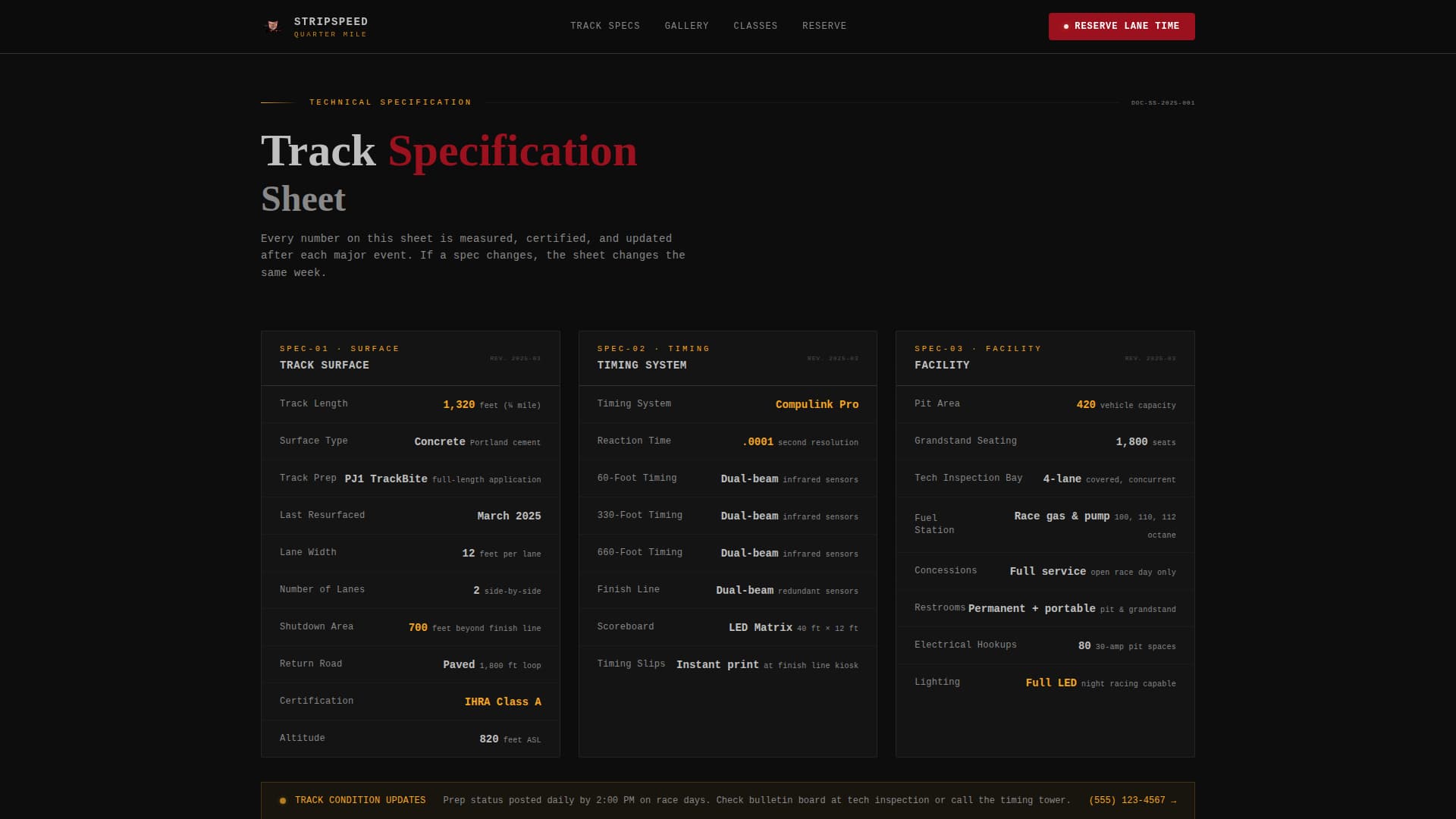 Quartermile - Precision Motorsport Landing Page Template