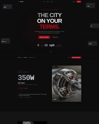 Glide - Electrifying Escooter Landing Page Template