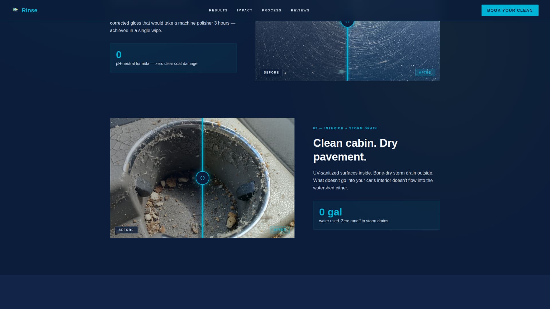 Rinse - Spotless Detailing Landing Page Template