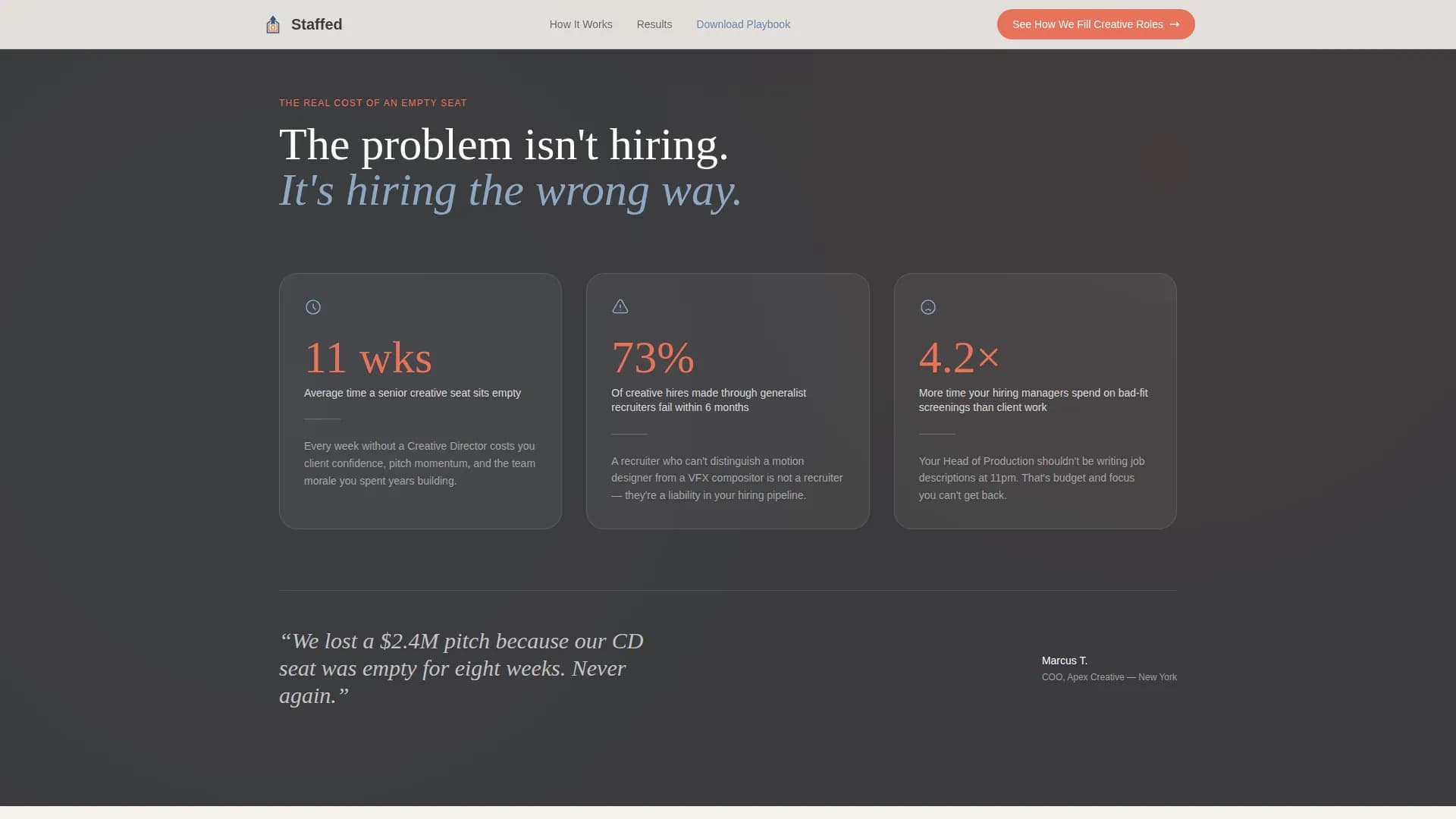 Staffed - Creative Talent RPO Landing Page Template