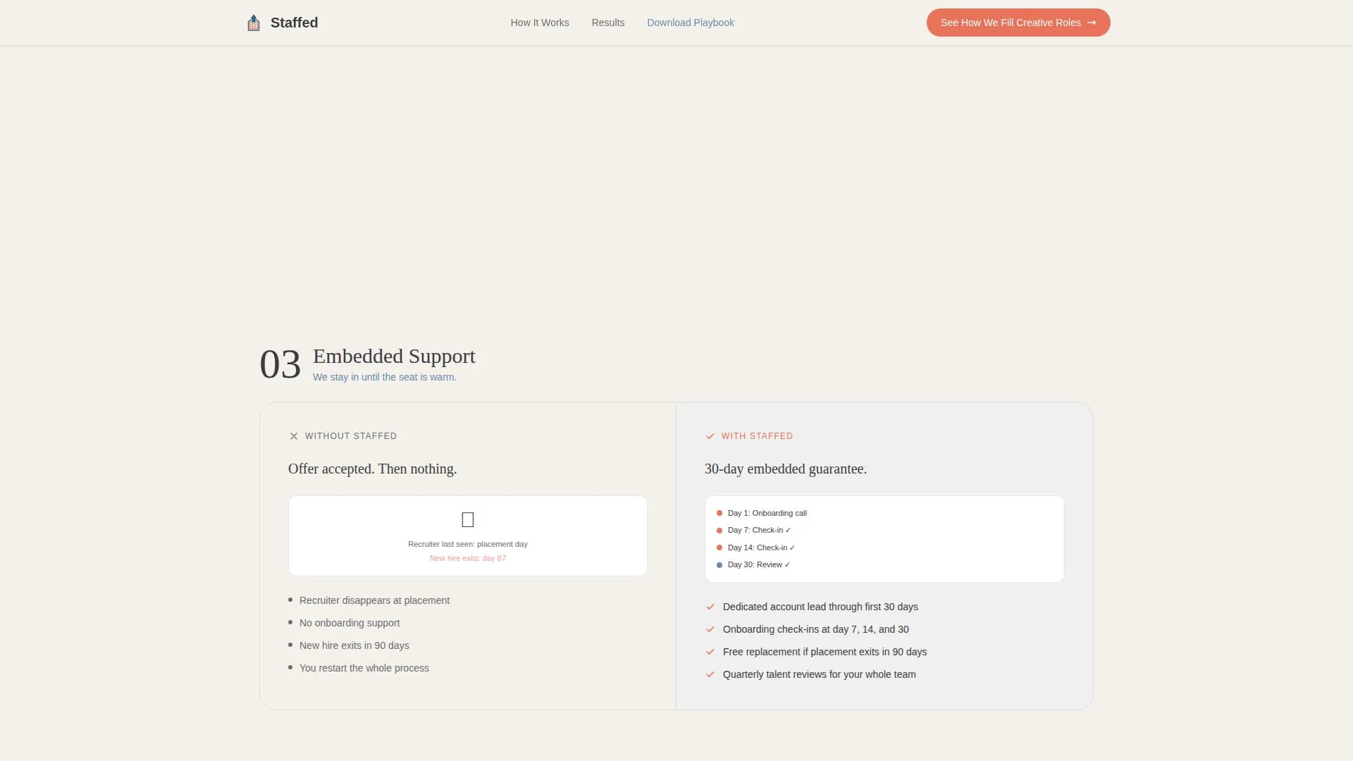Staffed - Creative Talent RPO Landing Page Template
