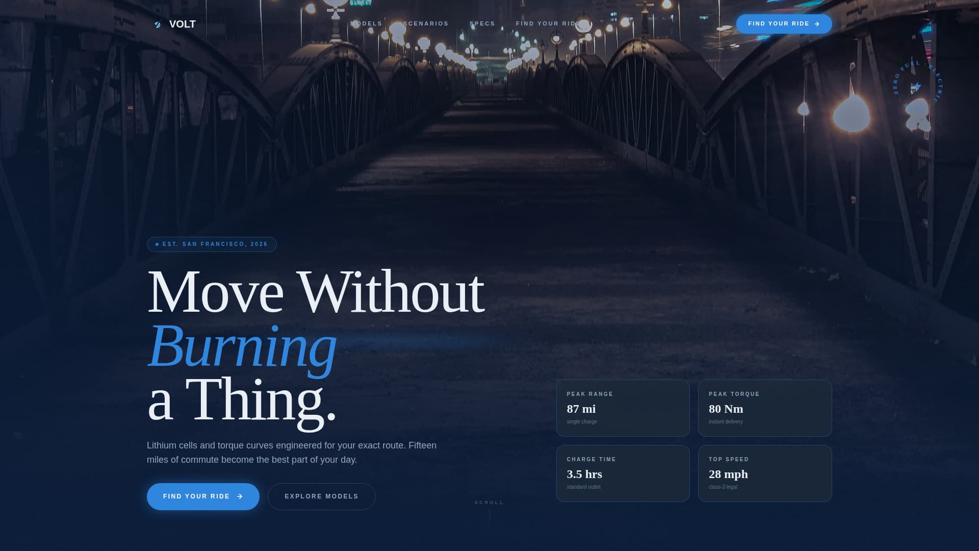 Volt - Dynamic Electricbike Landing Page Template