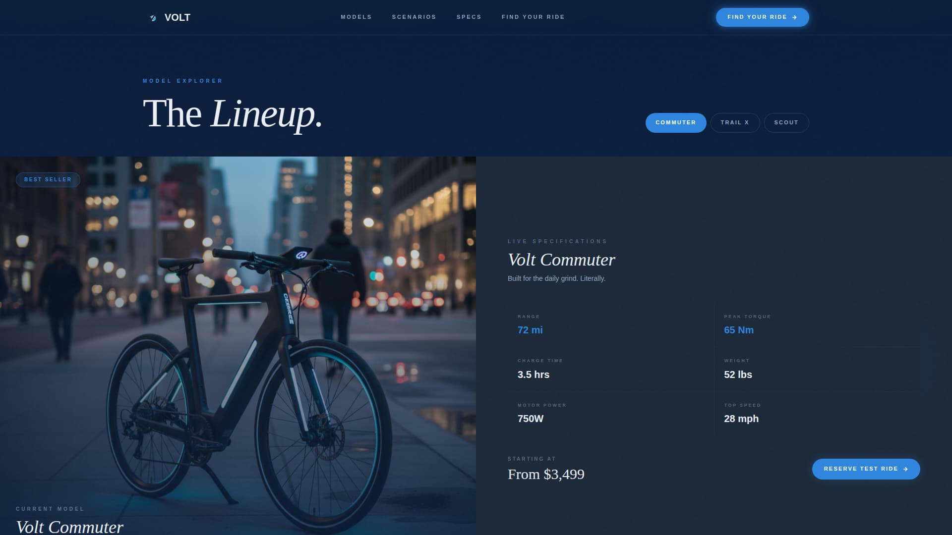 Volt - Dynamic Electricbike Landing Page Template