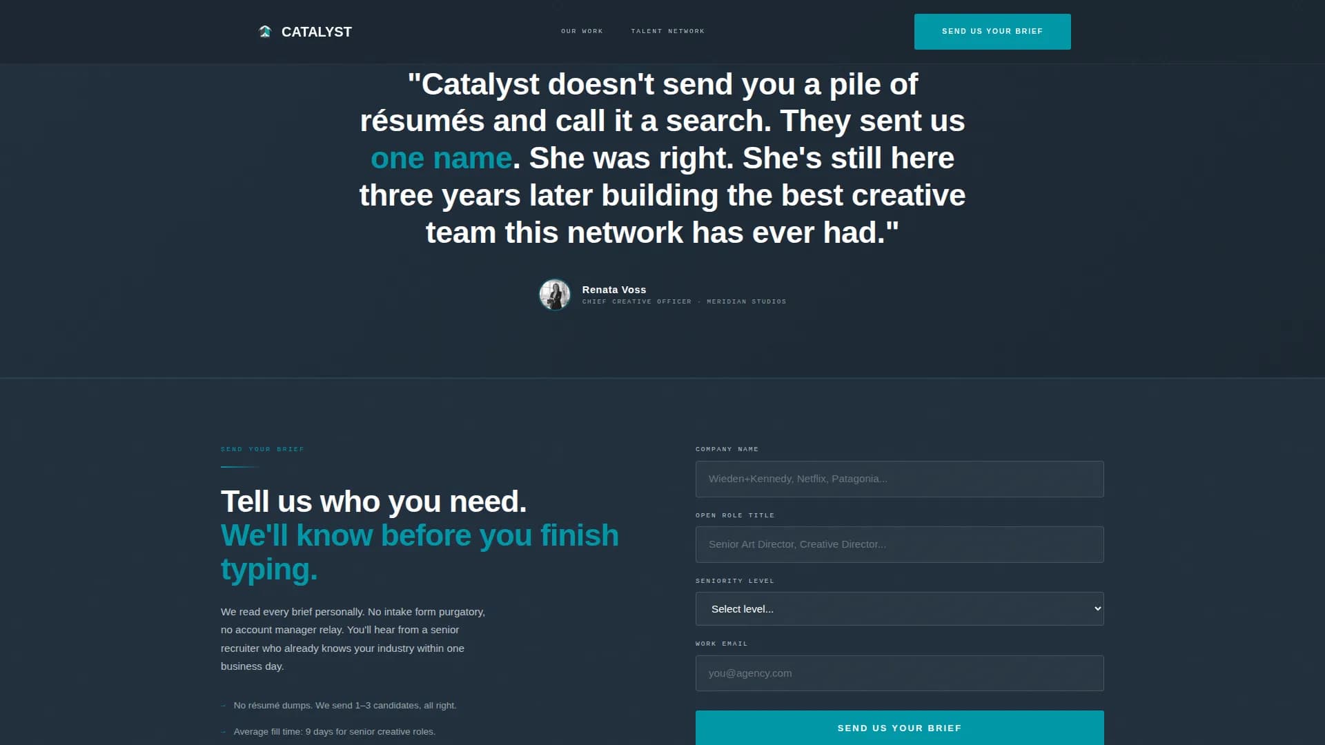 Ignite — Creative Talent Recruiting Landing Page Template