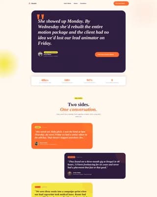 Roster — Creative Staffing Landing Page Template