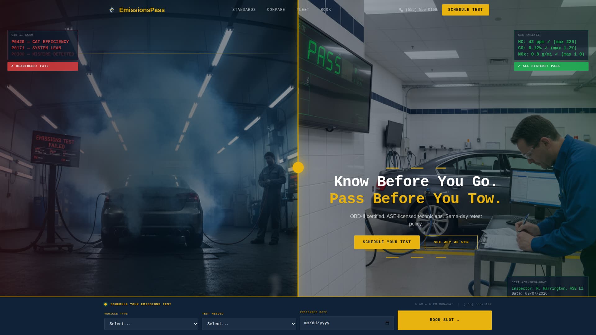 Emissionspass - Industrial Compliance Landing Page Template