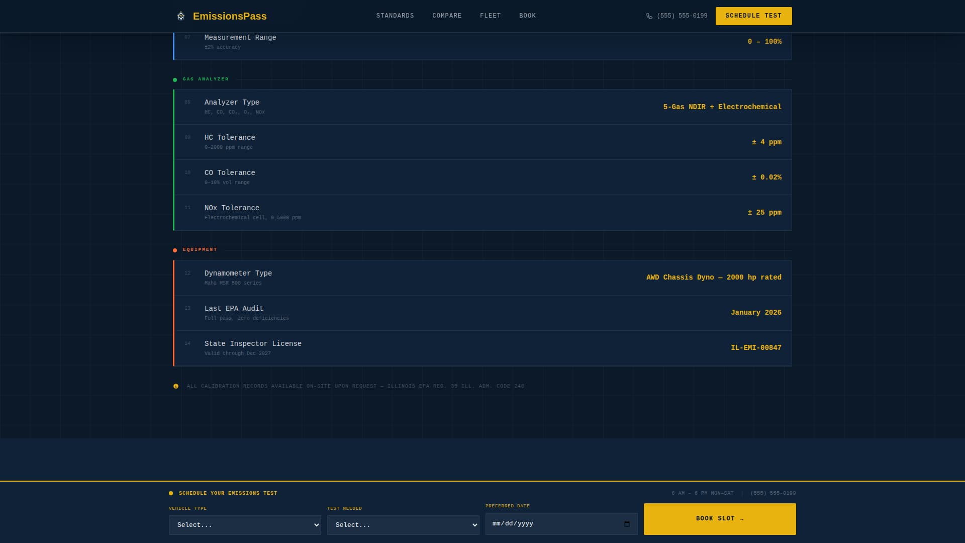 Emissionspass - Industrial Compliance Landing Page Template