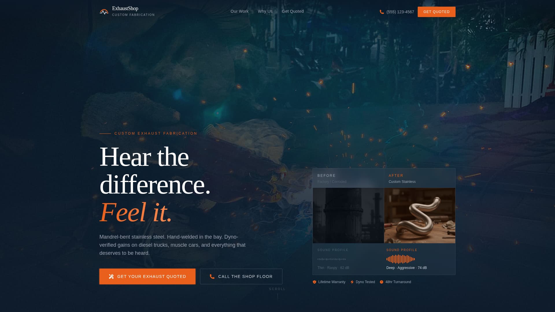 Thunderpipe - Bold Exhaustshop Landing Page Template