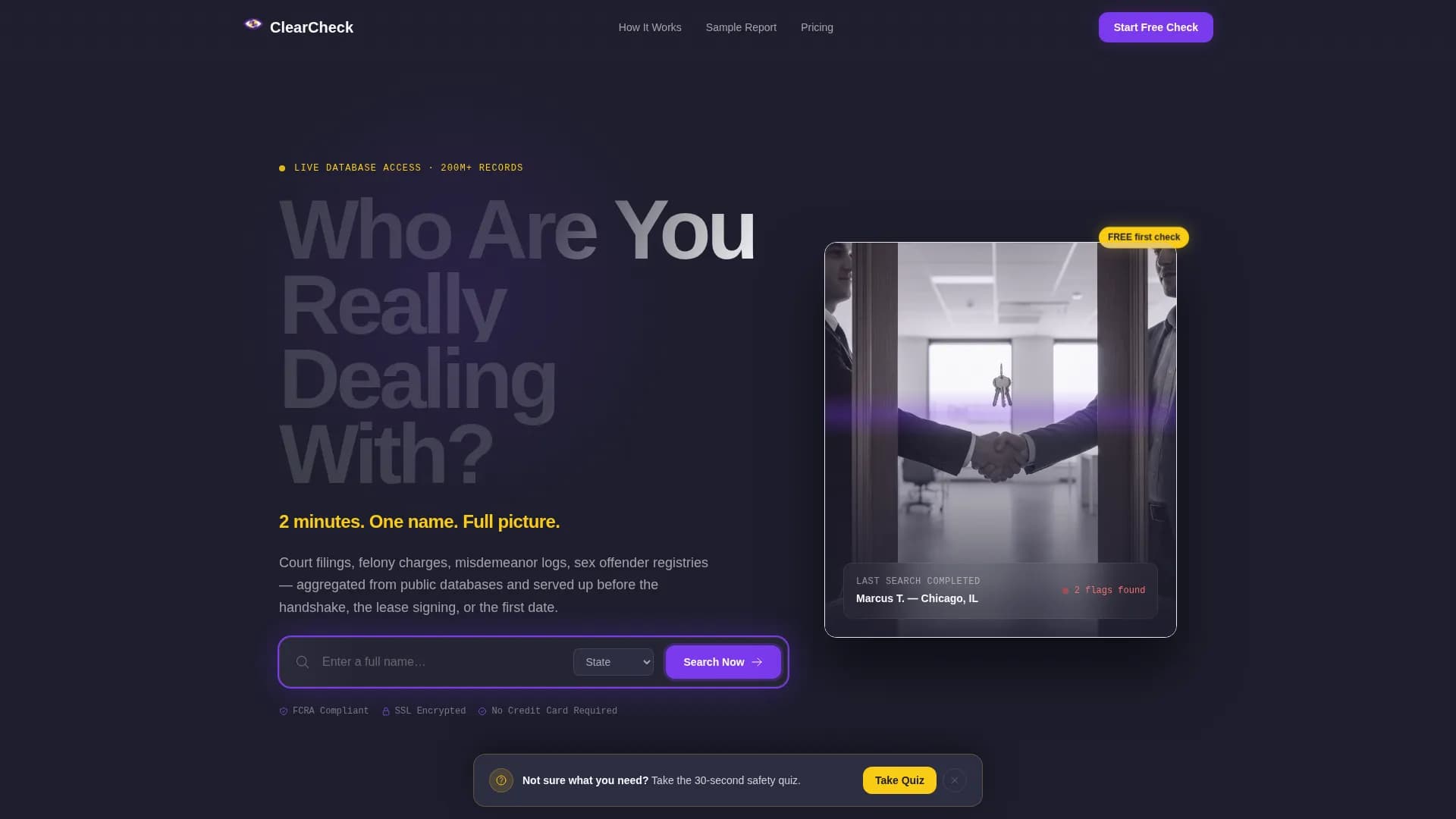 Verify — Rapid Background Check Landing Page Template