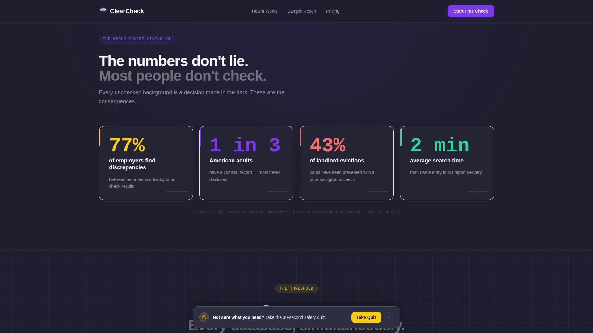 Verify — Rapid Background Check Landing Page Template
