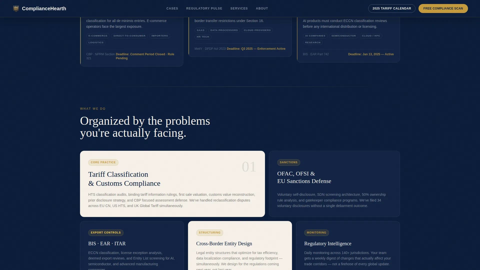Comply — Cross-Border Compliance Landing Page Template