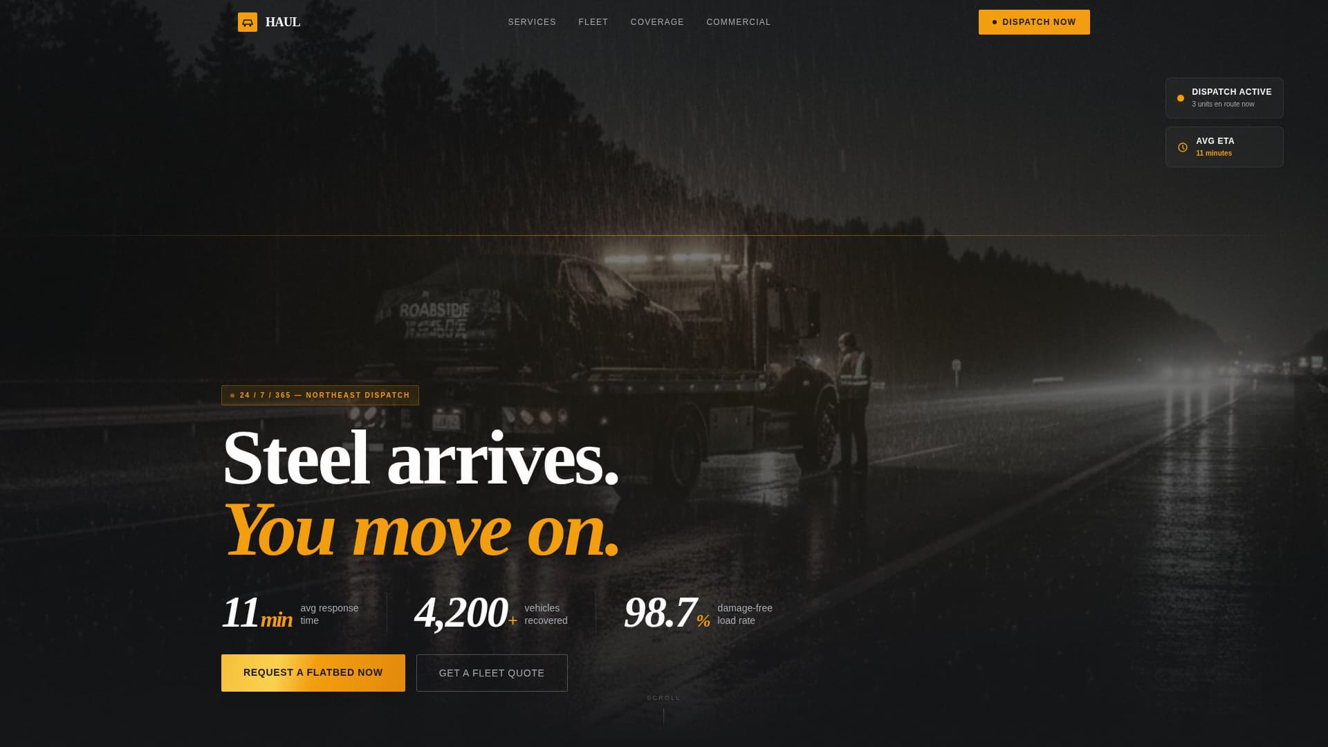 Haul - Reliable Flatbed Landing Page Template