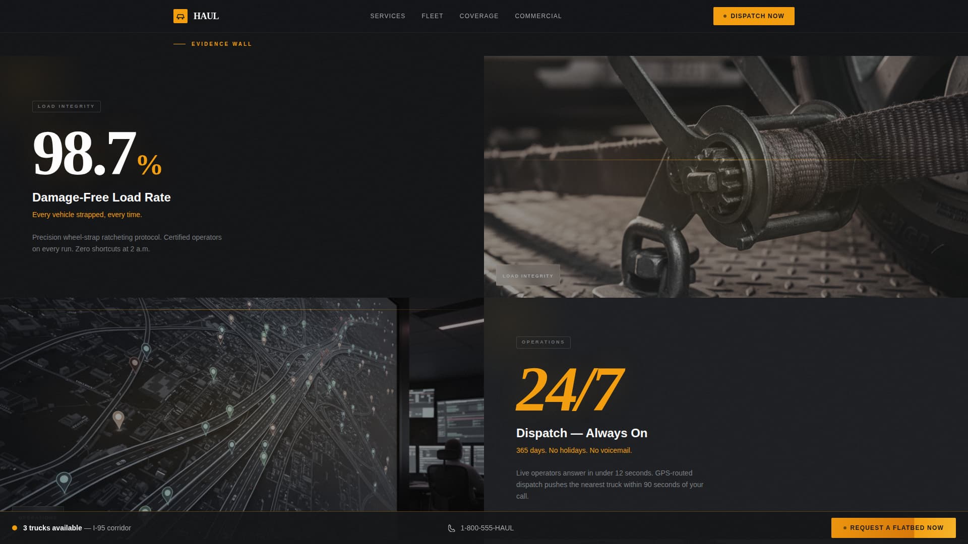 Haul - Reliable Flatbed Landing Page Template