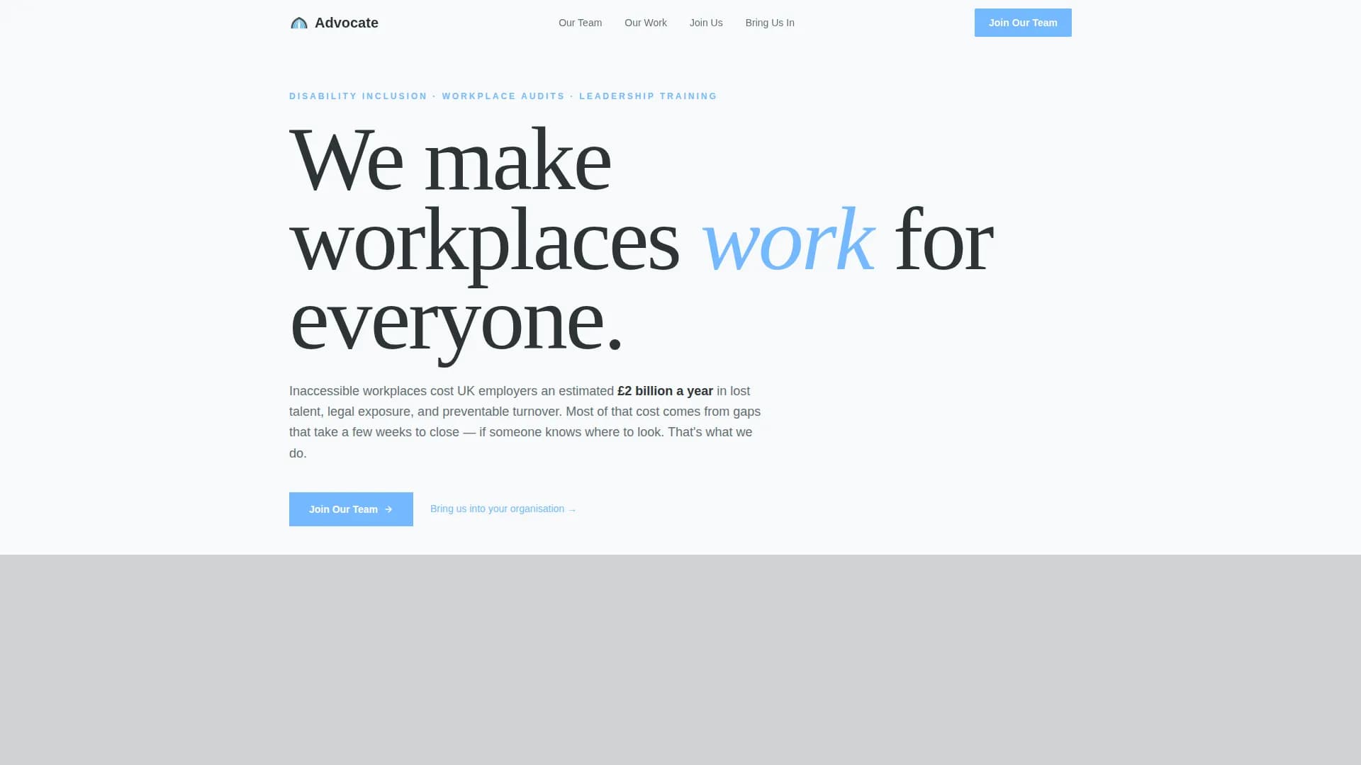 Advocate - Disability Inclusion Consulting Landing Page Template