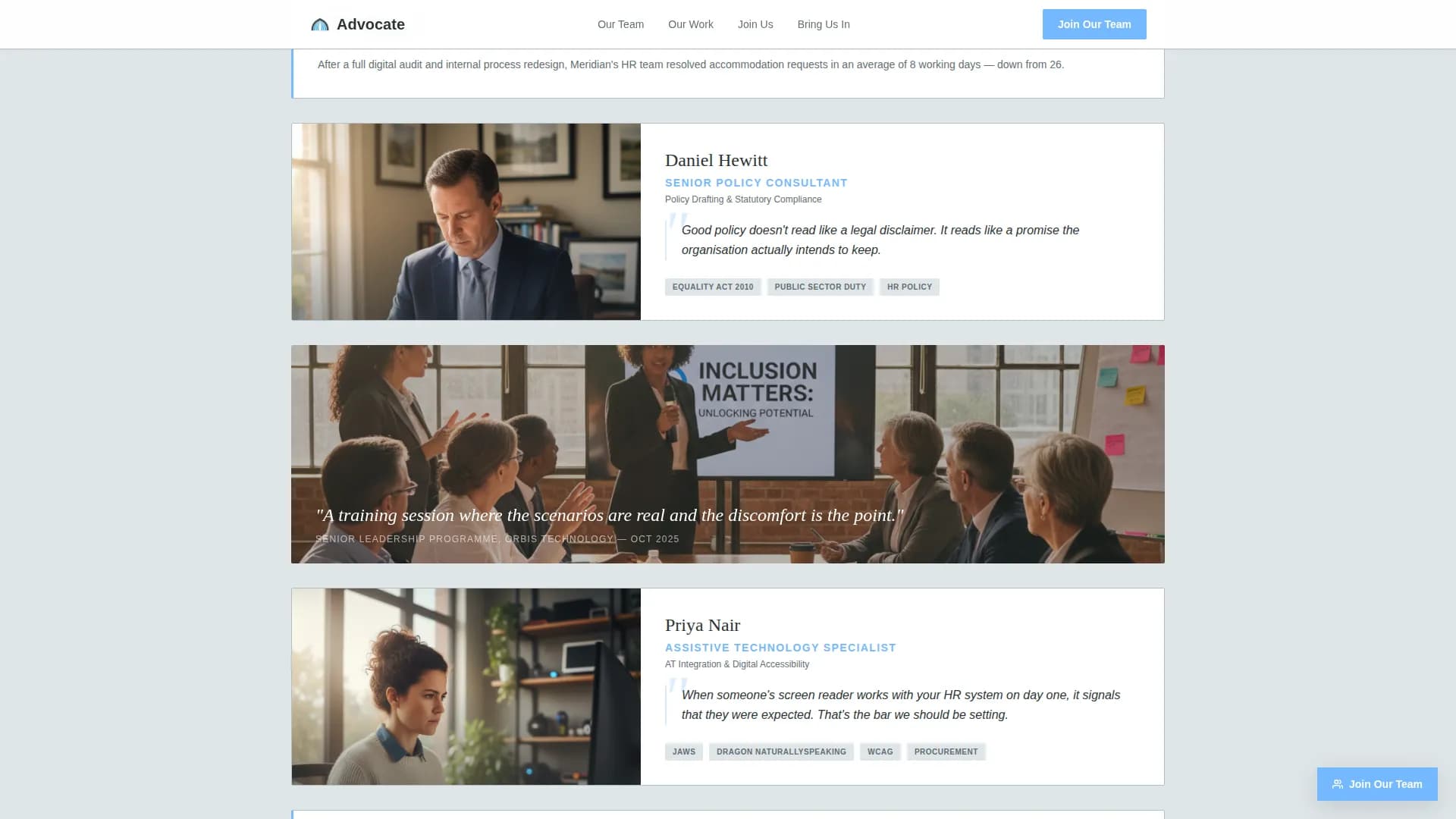 Advocate - Disability Inclusion Consulting Landing Page Template