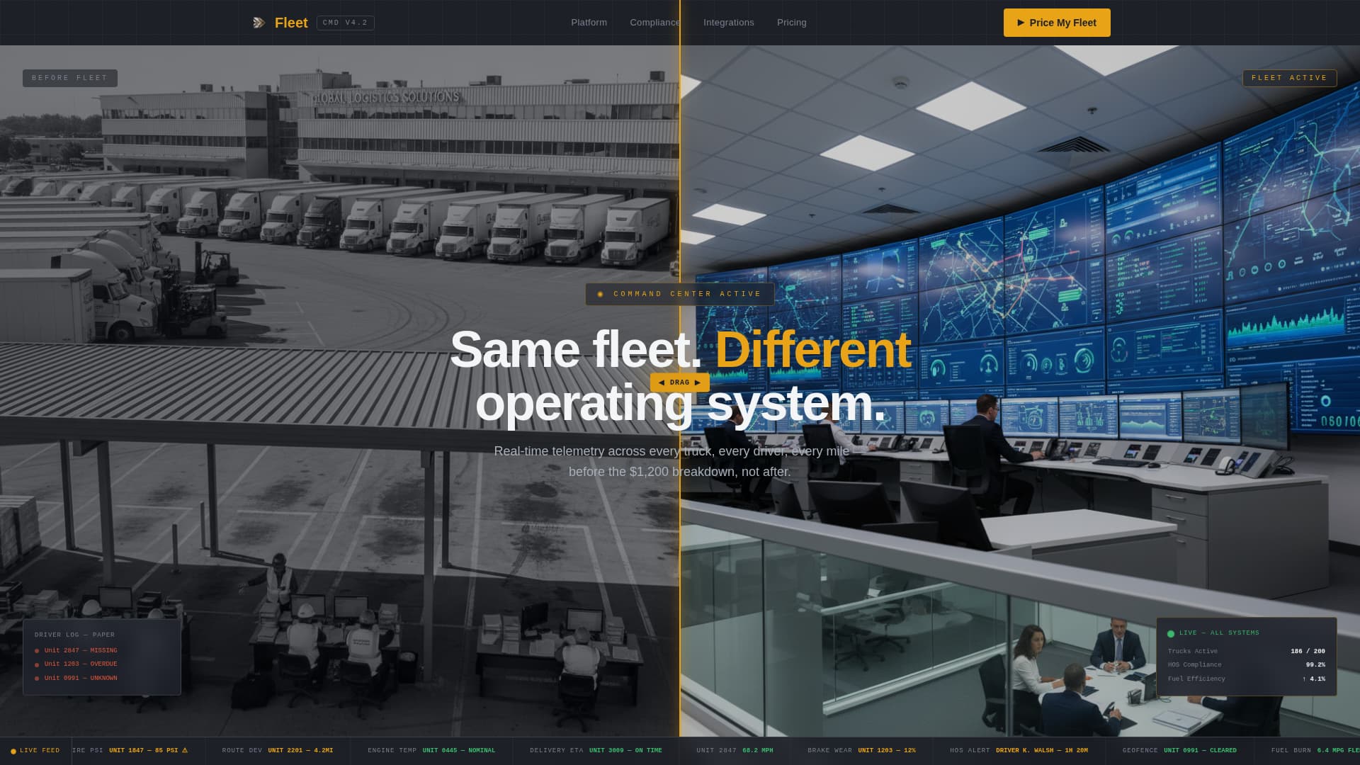 Fleetcommand - Precision Logistics Landing Page Template