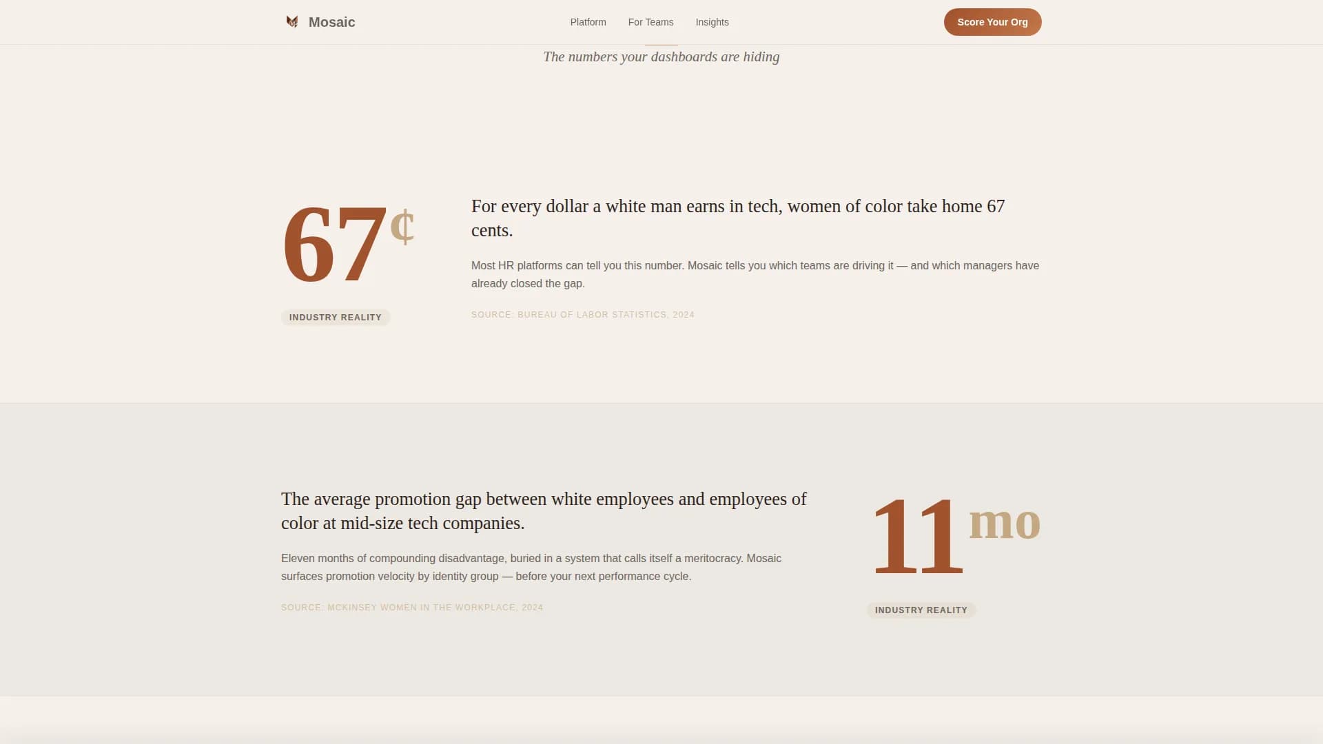 Mosaic - Honest Inclusion Readiness Landing Page Template