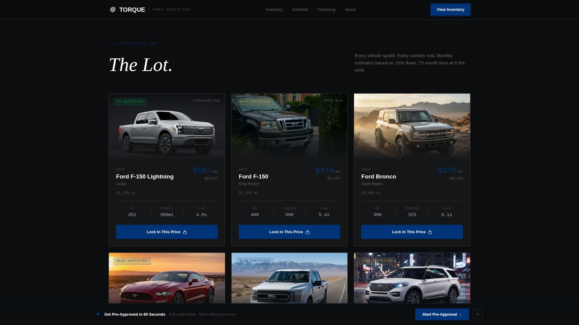Torque - Immersive Dealer Landing Page Template