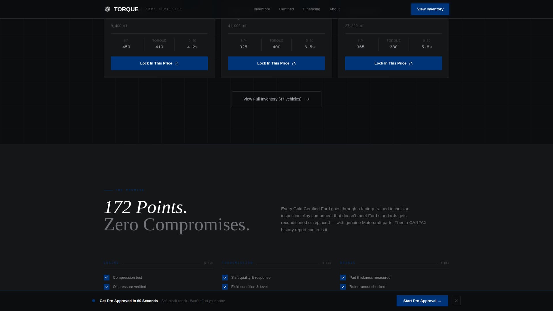 Torque - Immersive Dealer Landing Page Template