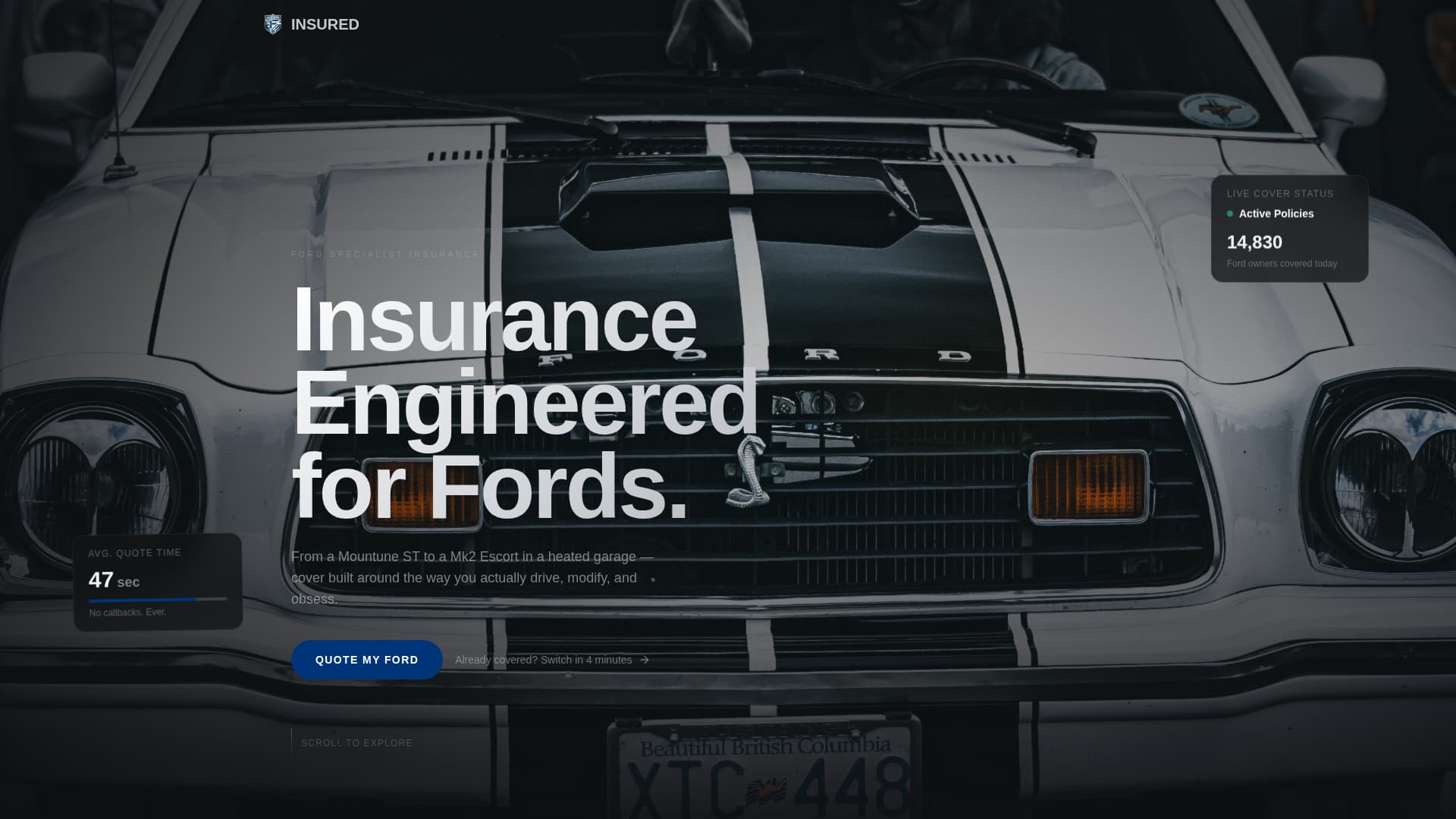 Ford - Premium Insurance Landing Page Template
