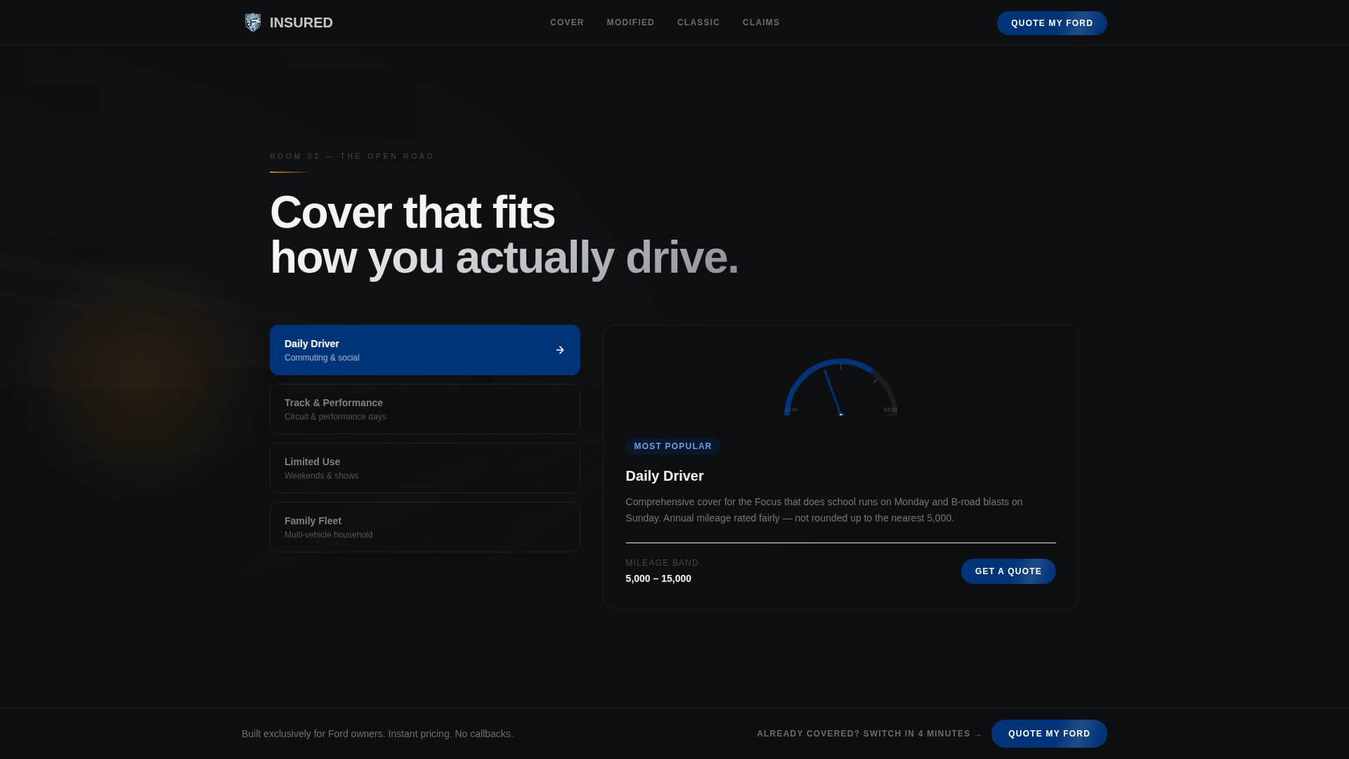 Ford - Premium Insurance Landing Page Template